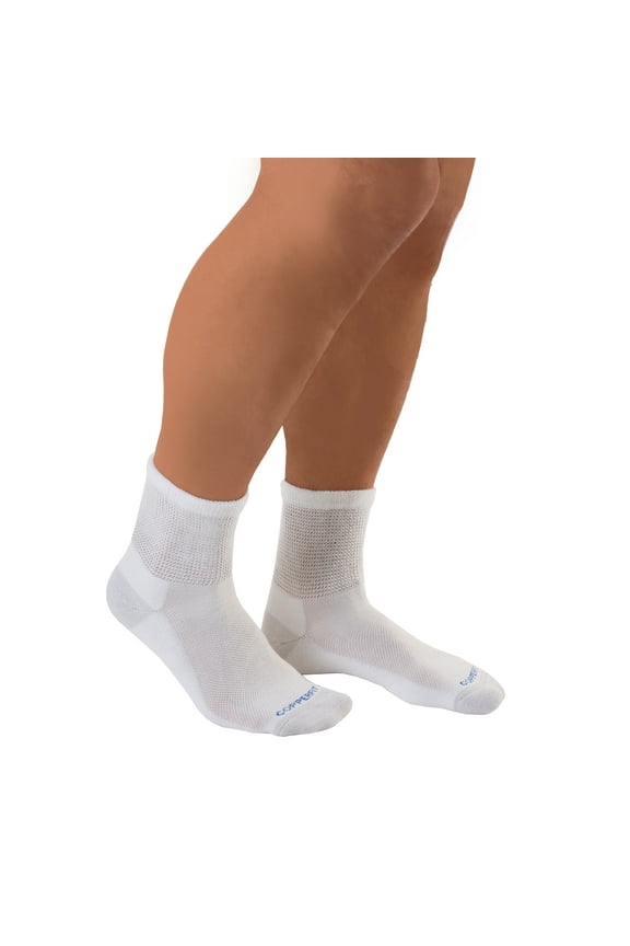 ® Extra Wide Loose Fit Sock, Sensitive Feet, Swollen Legs, 3 Pairs, White, L/XL