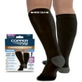 thumbnail image 1 of Copper Fit Compression Socks, Wide Calf, Silky-Soft, Hydrating, Unisex, Black, S/M, 1 of 7