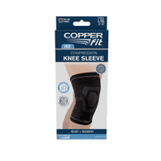 Copper Fit® Ice Knee Compression Sleeve Infused with Menthol, Large/XL, Black, 1-Pack, FSA HSA Eligible