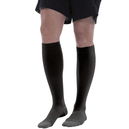 Copper Fit ENERGY Compression Socks, Silky-Soft, Hydration, Unisex, Black, L/XL