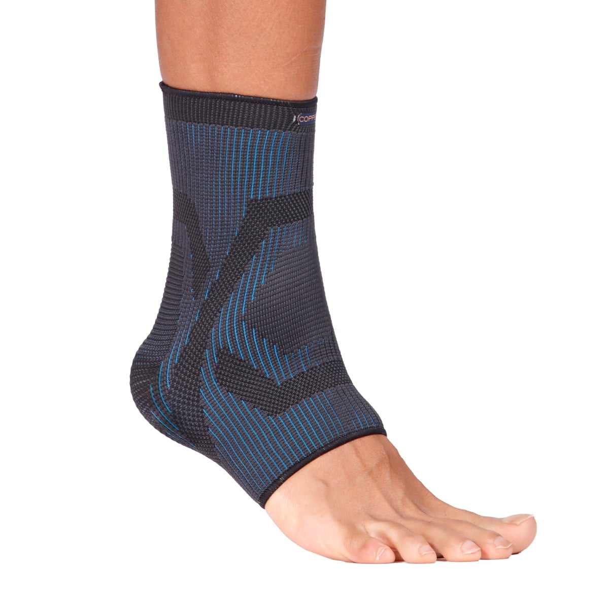 Copper Fit Dual Action Ankle Sleeve Brace, Advanced Relief & Recovery for Mobility, Arthritis, Tendonitis, Pain, Swelling & Inflammation, L/XL, Unisex