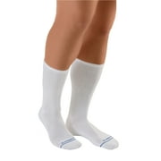 Copper Fit® Non-Binding Diabetes and Circulatory Crew Socks with Grippers, 2 Pair, White, L/XL, Unisex