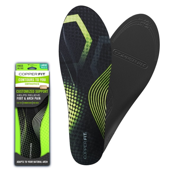 Copper Fit Orthotics Unisex Insoles, Contours to You, Large, 10.5 - 12
