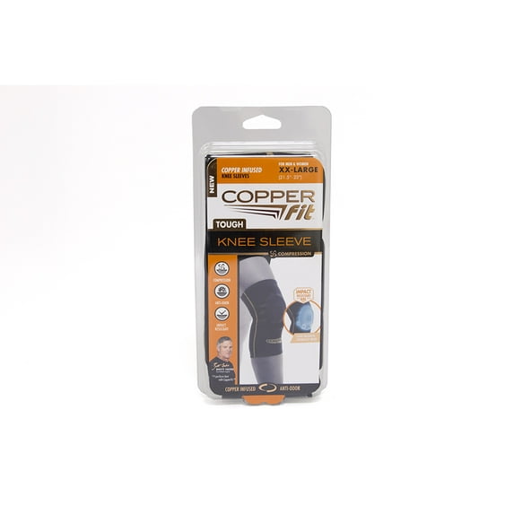 Copper Fit Tough Knee Sleeve, Copper Infused Compression Knee Sleeve, 2XL, As Seen on TV