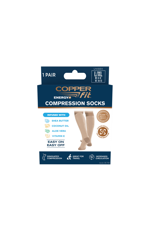 Unisex Hydro Soft Wicking Knee-High Athletic Compression Socks, Beige