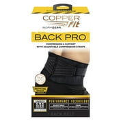 Copper Fit  Work Gear Back Support Belt Pro, Compression, Support, Adjustable Straps, Black, One Size