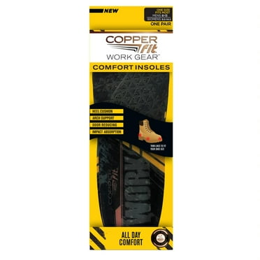 Copper Fit® WORK GEAR Comfort Insoles | High Impact Cushioning | Men’s Size 8-13