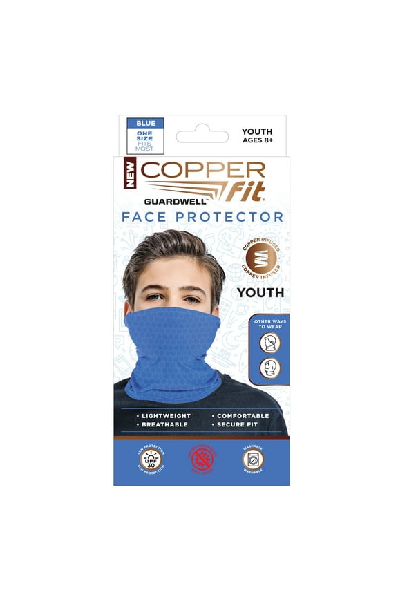 Copper Fit Youth Blue Face Protector 1 pk - Case Of: 1;