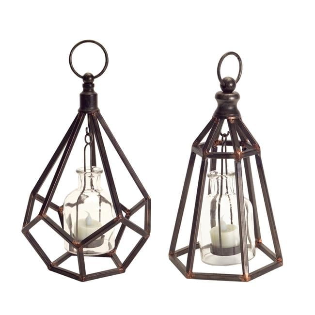 Set Of Two Copper Flameless Floor Tealight Candle Holder Set Of Two Copper Flameless Floor Tealight Candle Holder