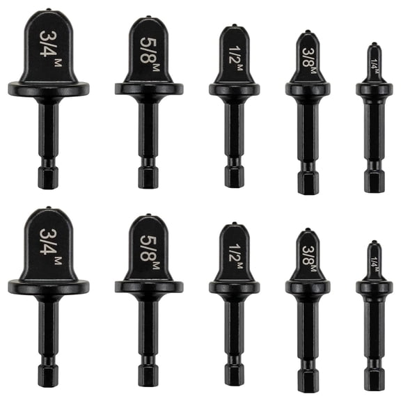 Copper Flaring Tool Drill Bit Set, 2-Pack Black Soft Tube Expander, Carbon Steel, Mini Split Flare Tool HVAC for Electric Drill, Repair Kit for 1/4 3/8 1/2 5/8 3/4 Pipe