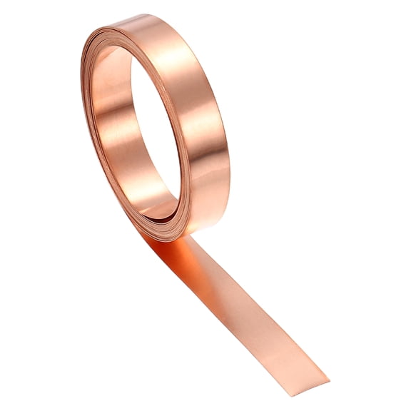 Copper Flashing, 32 Gauge 0.2mm Thickness 99.95% Pure Copper Sheet Roll, 0.3" Width x 6.5ft Metal Foil Plate for Roofing Repair, DIY Project, and Electricity