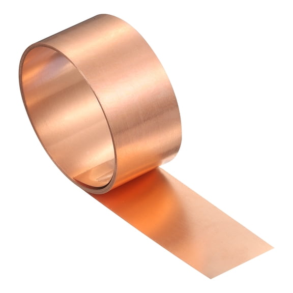 Copper Flashing, 32 Gauge 0.2mm Thickness 99.95% Pure Copper Sheet Roll, 0.8" Width x 10ft Metal Foil Plate for Roofing Repair, DIY Project, and Electricity