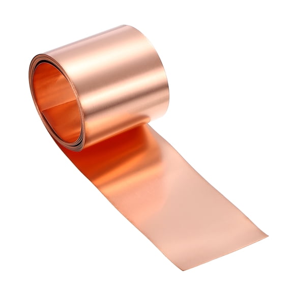 Copper Flashing, 32 Gauge 0.2mm Thickness 99.95% Pure Copper Sheet Roll, 1.8" Width x 6.5ft Metal Foil Plate for Roofing Repair, DIY Project, and Electricity
