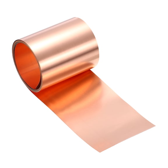 Copper Flashing, 32 Gauge 0.2mm Thickness 99.95% Pure Copper Sheet Roll, 2.4" Width x 6.5ft Metal Foil Plate for Roofing Repair, DIY Project, and Electricity