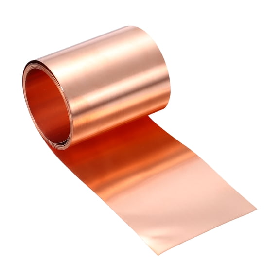 Copper Flashing, 32 Gauge 0.2mm Thickness 99.95% Pure Copper Sheet Roll, 2.8" Width x 6.5ft Metal Foil Plate for Roofing Repair, DIY Project, and Electricity