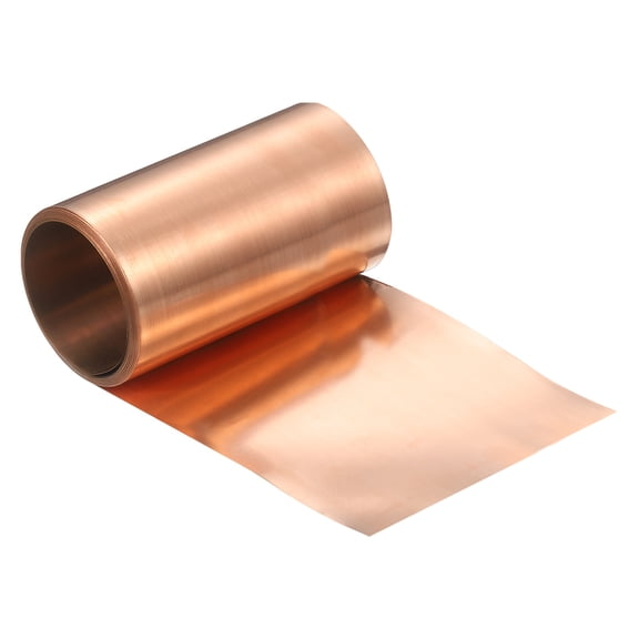 Copper Flashing, 32 Gauge 0.2mm Thickness 99.95% Pure Copper Sheet Roll, 3.1" Width x 10ft Metal Foil Plate for Roofing Repair, DIY Project, and Electricity