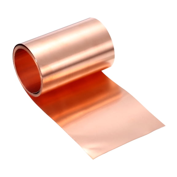Copper Flashing, 32 Gauge 0.2mm Thickness 99.95% Pure Copper Sheet Roll, 3.3" Width x 6.5ft Metal Foil Plate for Roofing Repair, DIY Project, and Electricity