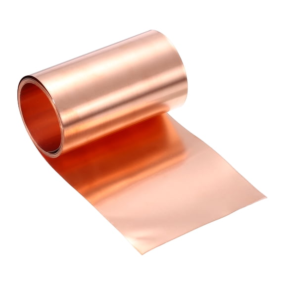 Copper Flashing, 32 Gauge 0.2mm Thickness 99.95% Pure Copper Sheet Roll, 3.7" Width x 6.5ft Metal Foil Plate for Roofing Repair, DIY Project, and Electricity