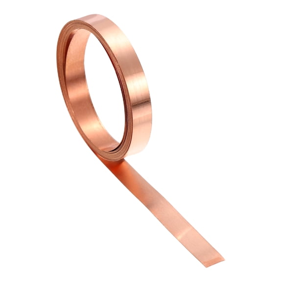 Copper Flashing, 38 Gauge 0.1mm Thickness 99.95% Pure Copper Sheet Roll, 0.2" Width x 6.5ft Metal Foil Plate for Roofing Repair, DIY Project, and Electricity