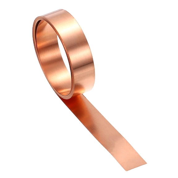 Copper Flashing, 38 Gauge 0.1mm Thickness 99.95% Pure Copper Sheet Roll, 0.4" Width x 6.5ft Metal Foil Plate for Roofing Repair, DIY Project, and Electricity