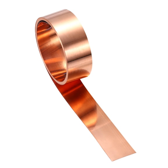 Copper Flashing, 38 Gauge 0.1mm Thickness 99.95% Pure Copper Sheet Roll, 0.6" Width x 6.5ft Metal Foil Plate for Roofing Repair, DIY Project, and Electricity