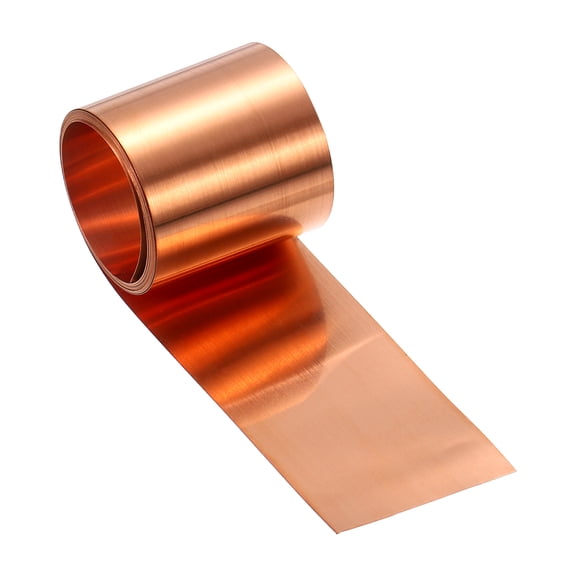 Copper Flashing, 38 Gauge 0.1mm Thickness 99.95% Pure Copper Sheet Roll, 1.4" Width x 6.5ft Metal Foil Plate for Roofing Repair, DIY Project, and Electricity
