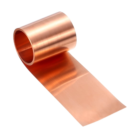 Copper Flashing, 38 Gauge 0.1mm Thickness 99.95% Pure Copper Sheet Roll, 1.6" Width x 6.5ft Metal Foil Plate for Roofing Repair, DIY Project, and Electricity