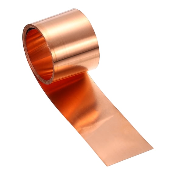 Copper Flashing, 38 Gauge 0.1mm Thickness 99.95% Pure Copper Sheet Roll, 1" Width x 6.5ft Metal Foil Plate for Roofing Repair, DIY Project, and Electricity