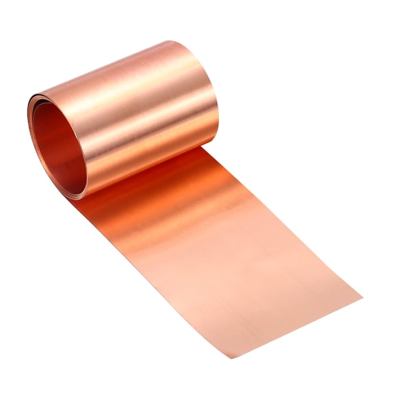 Copper Flashing, 38 Gauge 0.1mm Thickness 99.95% Pure Copper Sheet Roll, 2.2" Width x 6.5ft Metal Foil Plate for Roofing Repair, DIY Project, and Electricity