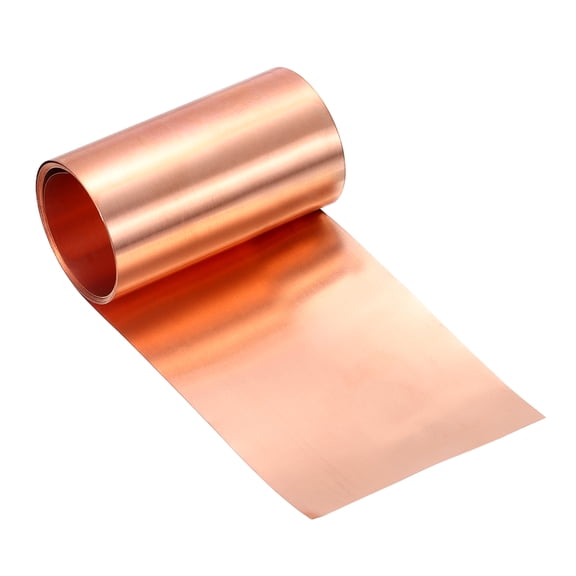 Copper Flashing, 38 Gauge 0.1mm Thickness 99.95% Pure Copper Sheet Roll, 2.8" Width x 6.5ft Metal Foil Plate for Roofing Repair, DIY Project, and Electricity