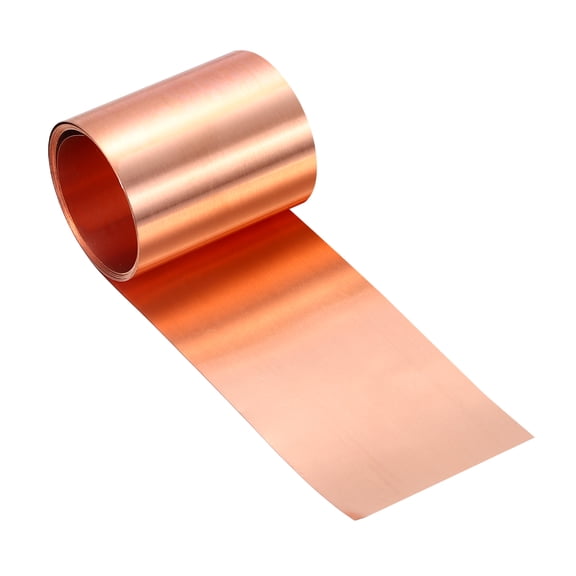 Copper Flashing, 38 Gauge 0.1mm Thickness 99.95% Pure Copper Sheet Roll, 2" Width x 6.5ft Metal Foil Plate for Roofing Repair, DIY Project, and Electricity