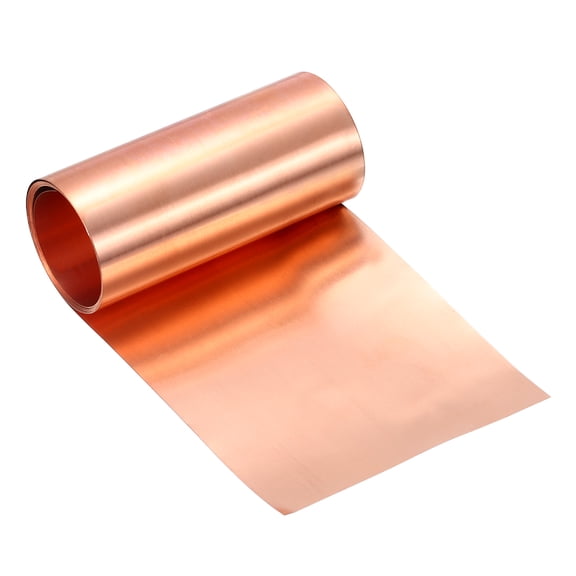 Copper Flashing, 38 Gauge 0.1mm Thickness 99.95% Pure Copper Sheet Roll, 3.3" Width x 6.5ft Metal Foil Plate for Roofing Repair, DIY Project, and Electricity