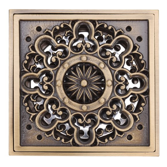 Copper Floor Drain, Large Flow, Odor,Proof, Retro Design For Bathroom  Shower, Includes Accessories