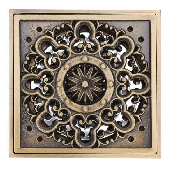 Copper Floor Drain, Large Flow, Odor,Proof, Retro Design For Bathroom Shower, Includes Accessories