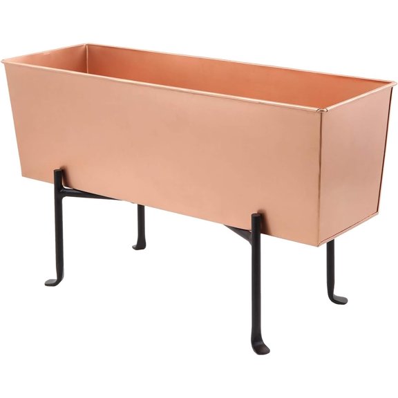 Copper Flower Box with Folding Stand