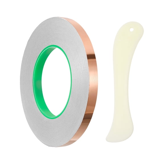 Copper Foil Tape, (0.12 Inch x 66 FT, Brass) (1 Set), Double Conductive Adhesive Tape for Guitar Shielding