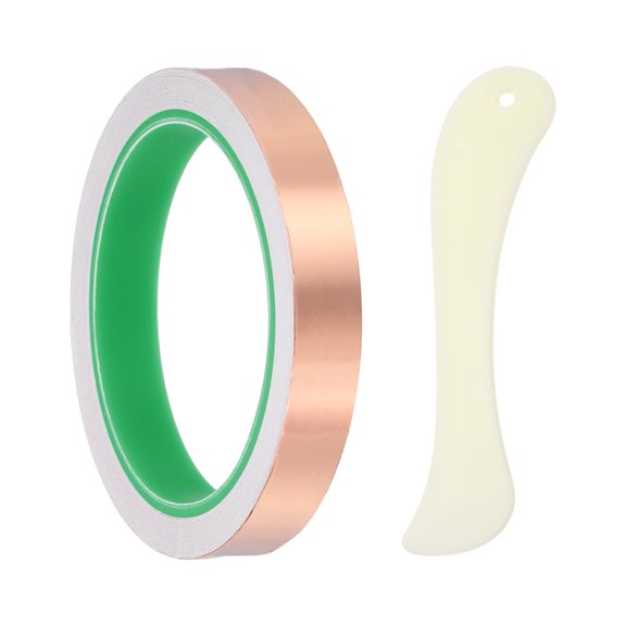Copper Foil Tape, (0.12 Inch x 66 FT, Brass) (1 Set), Double Conductive Adhesive Tape for Guitar Shielding