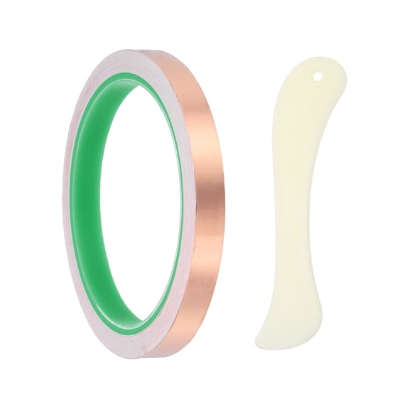 Copper Foil Tape, (0.12 Inch x 66 FT, Brass) (1 Set), Double Conductive Adhesive Tape for Guitar Shielding