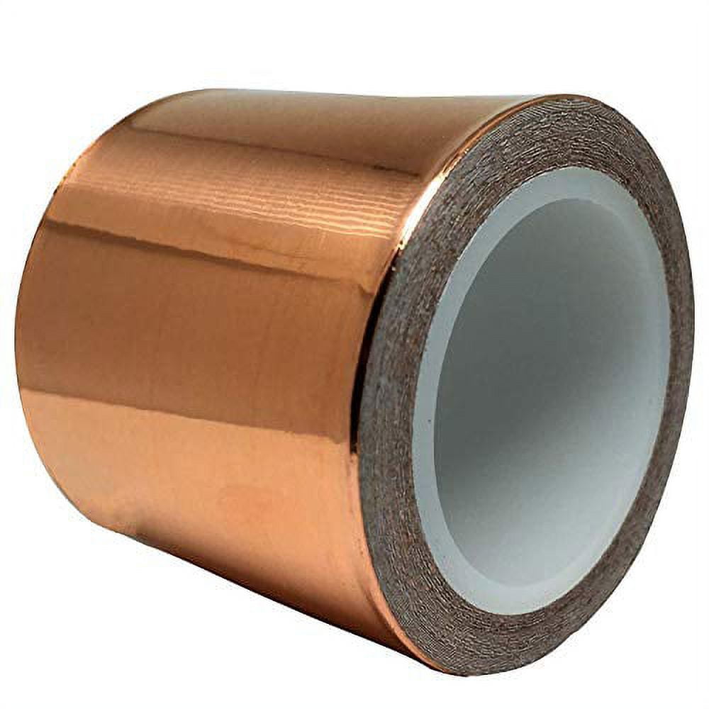 Copper Foil Tape [2 Inch] for Guitar and EMI Shielding, Slug Repellent,  Crafts, Electrical Repairs, Grounding - Conductive Adhesive - Thicker Foil  - Extra Wide Value Pack at A Great Price [18 FT] 