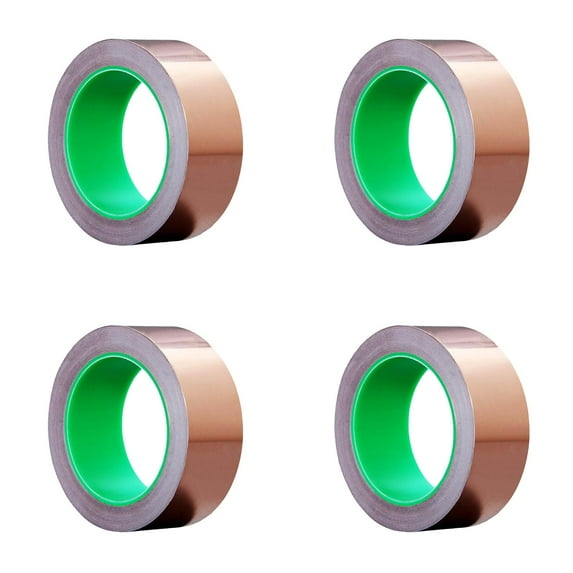 Copper Foil Tape, Double Conductive Copper Foil Tape Conductive Soldering Tape for Electrical Repairing, DIY Crafts, Garden, Guitar Interference Shield, Duct Wrapped