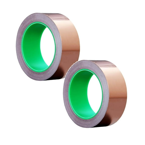 Copper Foil Tape, Double Conductive Copper Foil Tape Conductive Soldering Tape for Electrical Repairing, DIY Crafts, Garden, Guitar Interference Shield, Duct Wrapped
