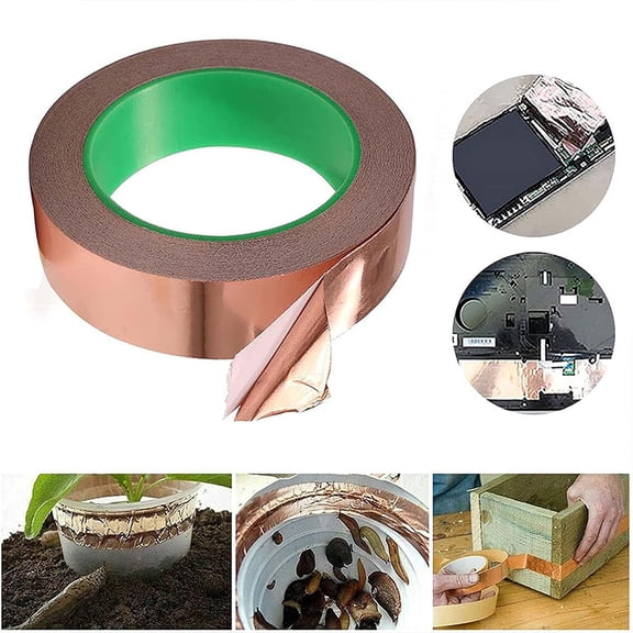 Copper Foil Tape for Guitar Shielding, Crafts and Electrical Repairs, Includes Conductive Adhesive for Effective Bonding, Gold Copper Finish for Durability