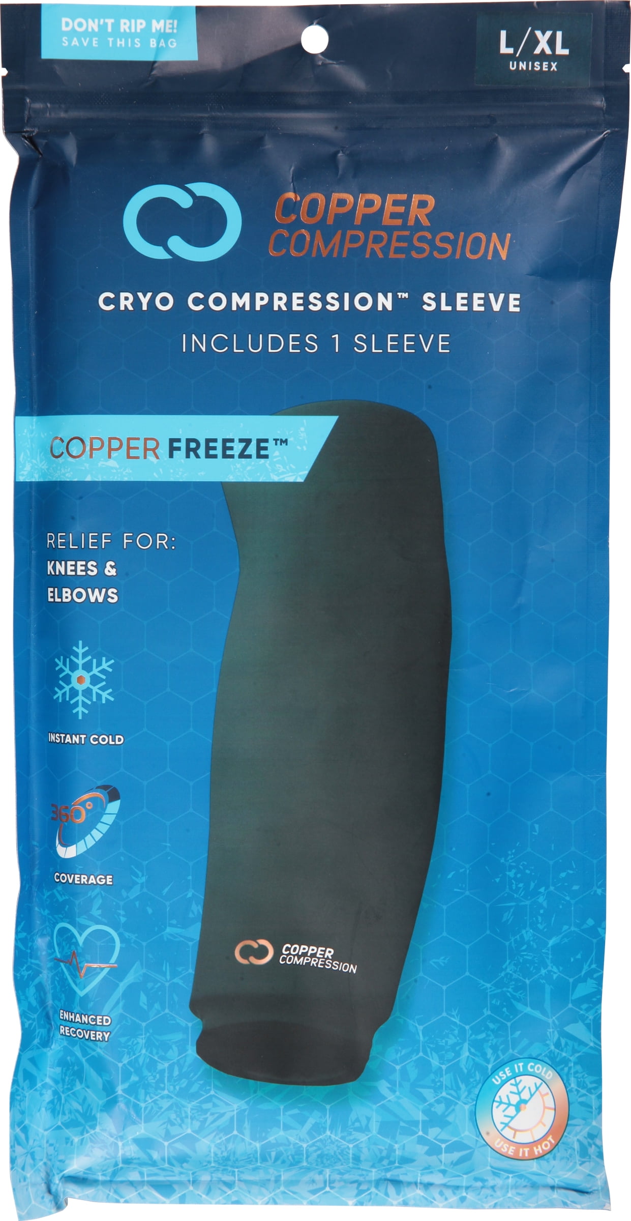 Copper Compression Unisex Cryo Compression Sleeve L/XL 1 ea