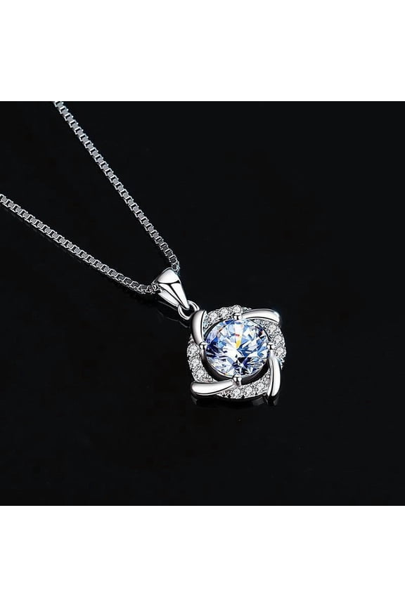 Copper Full Zircon Creative Clover Necklace For Women