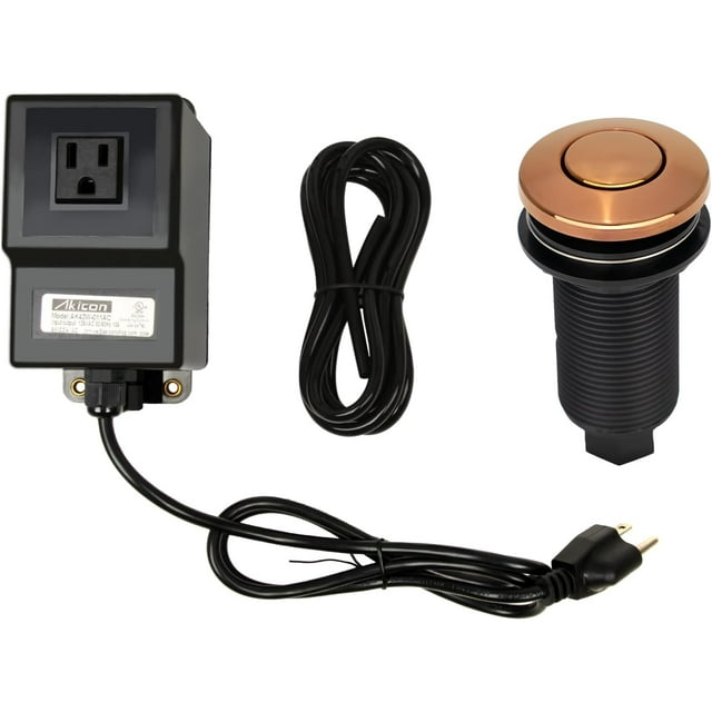 Copper Garbage Disposal Kitchen Air Switch Kit, Single Outlet Sink Top