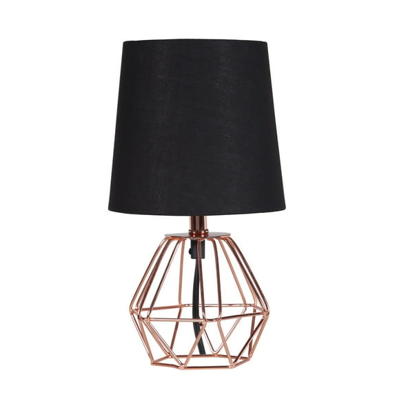 Copper Geometric Wesley Metal Table Lamp, 11.25 Inch Modern Desk Light