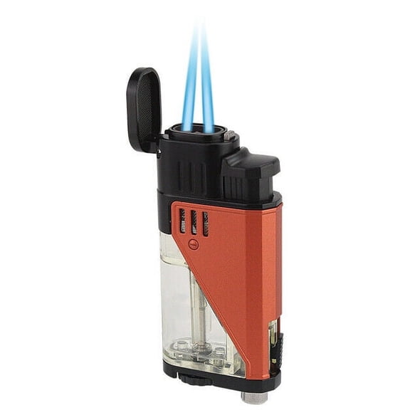 Copper Gold Lacquer Vector Twister Dual Flame Jet Torch Cigar Lighter - 9311