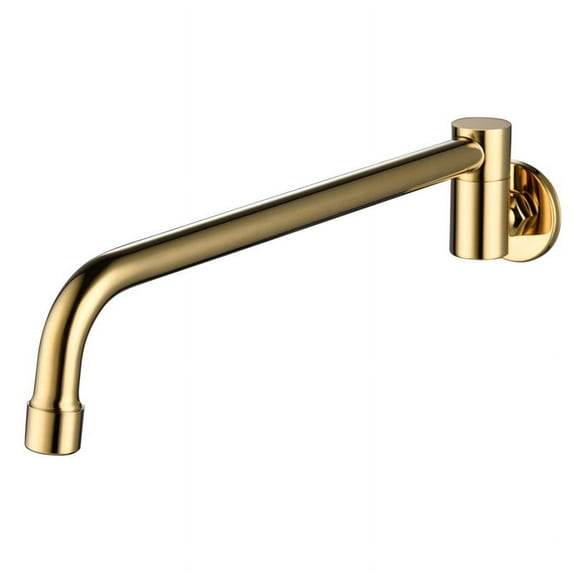Copper Gold Single Cold Kitchen Faucet Into The Wall Lengthened Balcony Laundry Pool Swing Switch Basin Faucet