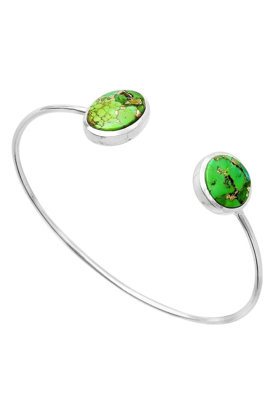 Copper Green Turquoise 925 Sterling Silver Cuff Bangle Bracelet Jewelry B-1004 SDB5155