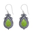 thumbnail image 1 of Copper Green Turquoise 925 Sterling Silver Earring V7403, Drop/Dangle Earring, Green Earring, Pear Earring, Gift For Her, Copper Green Turquoise Earri, 1 of 4